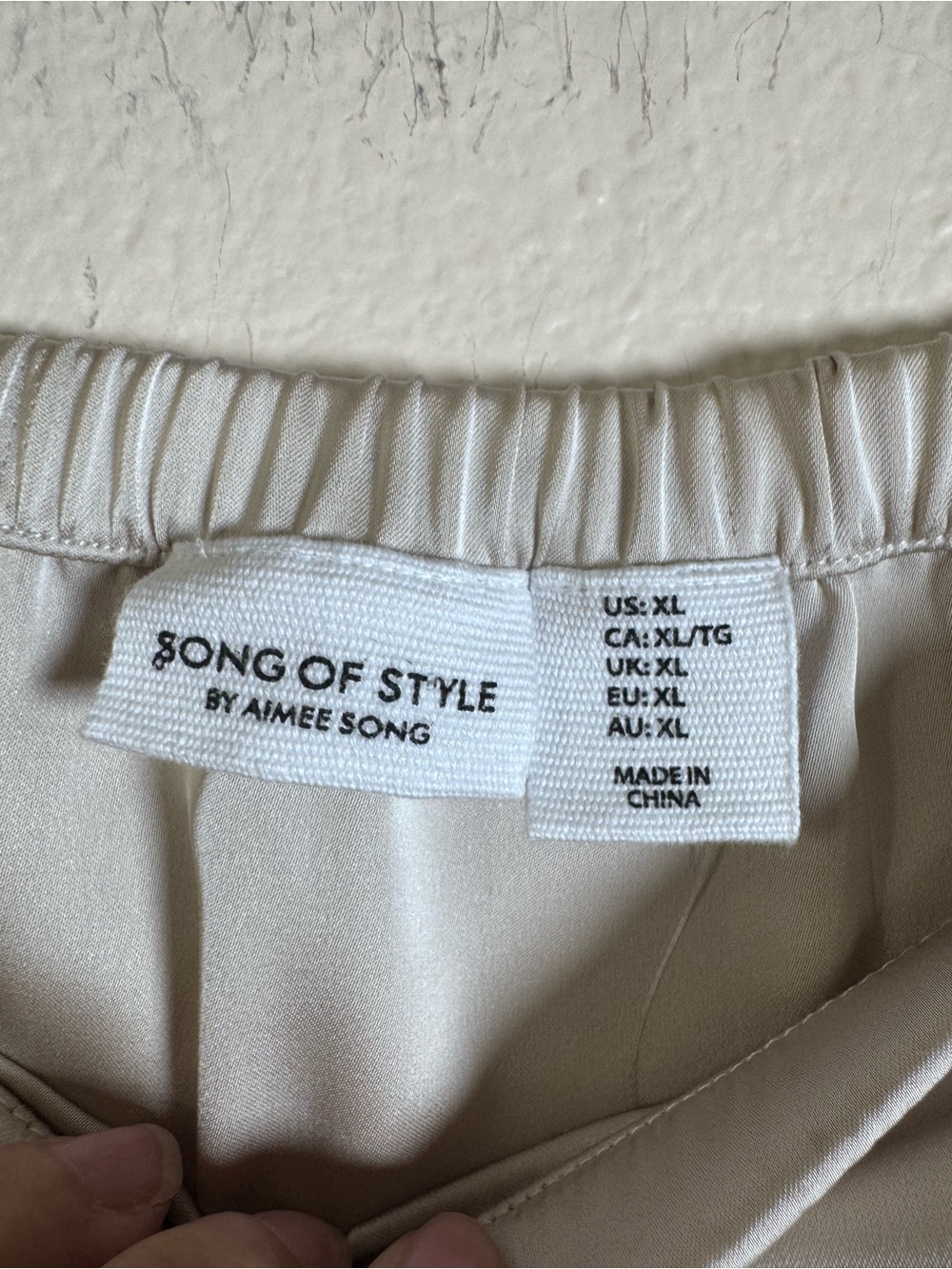 Song of Style Aimee Song Champagne Satin Maxi Skirt XL Drawstring - Picture 3 of 5